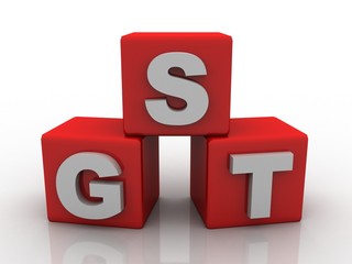 3d rendering GST Tax India crossword