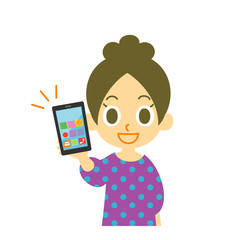 スマホを見せている女性