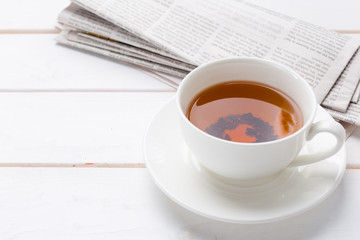 tea on the wooden table
