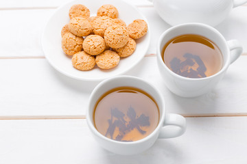 tea on the wooden table
