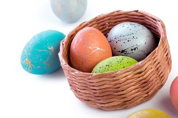 easter eggs isolated on white