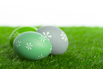 easter eggs on the grass