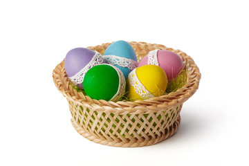 easter eggs isolated on white
