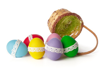 easter eggs isolated on white