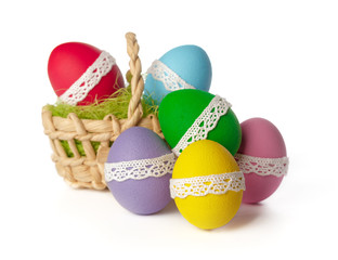 easter eggs isolated on white