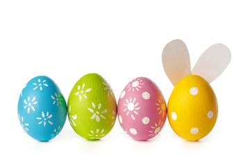 easter eggs isolated on white