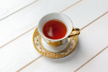 tea on the wooden table