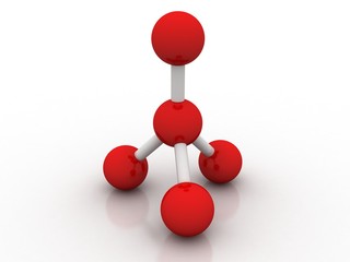 3d illustration of molecule model. Science background with molecule