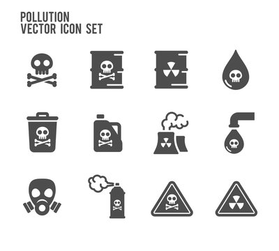 Poison Pollution Vector Icon Set