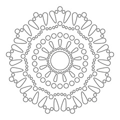 Simple Mandala Shape for Coloring. Vector Mandala. Floral. Flower. Oriental. Book Page. Outline.