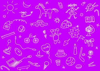 Fototapeta premium kid's drawings set