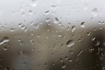 Water droplets on the glass