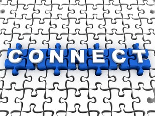 3d illustration Connect puzzle