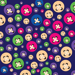Fototapeta premium Colorful Sewing Buttons Background - Vector Illustration