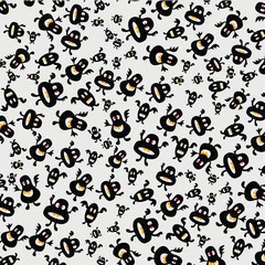 Seamless pattern of bacteria, germs and viruses - Vector background illustration