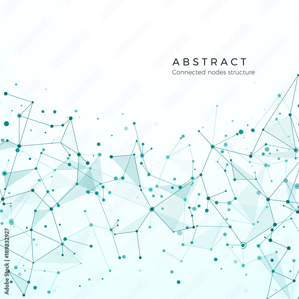 Poster data visualization concept. graphic node pattern. complex intricacy network structure. abstract futu
