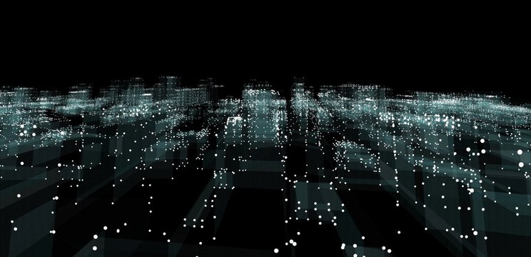 Abstract 3d city rendering