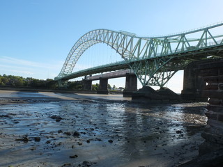 the jubilee Bridge on the river mersey at widnes