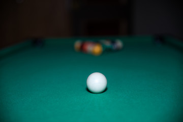 white ball billiard table