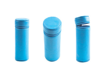 Cylindrical pencil case isolated