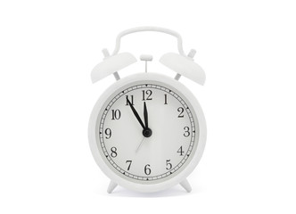 White old style alarm clock with clipping path