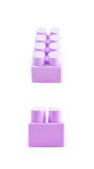 Single toy construction block isolated