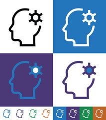 Men Setting Flat minimal icon vector