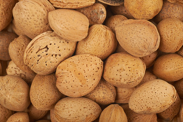 Surface coated with almond nuts