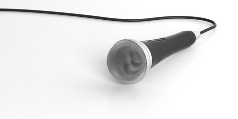 Microphone isolated on white background. 3d illustration