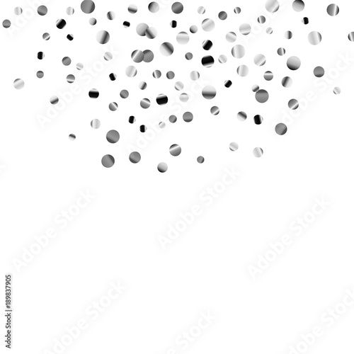 "Silver confetti on a white background." Stock image and royalty-free