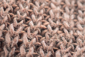 brown knitwear woolen textile texture background  macro