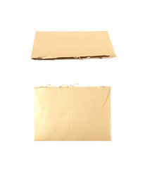 Fototapeta premium Cut open paper envelope isolated