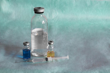 medicines in vials and syringe