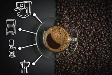 Foto auf Alu-Dibond espresso and coffee maker icon © somchaichoosiri
