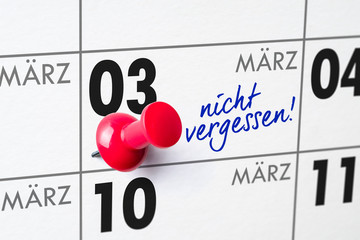 Wandkalender - 03. März