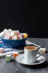 Turkish delight lokum and Turkish coffee