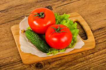 Cucumbers and tomatoes