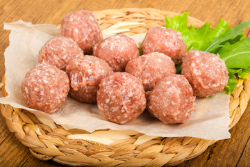 Raw meat balls