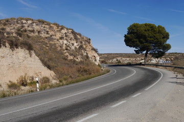 Abbiegung einer Landstraße in Südspanien © lavillia