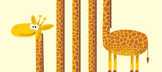 Obraz premium Żyrafa z długą szyją. ilustracji wektorowych.