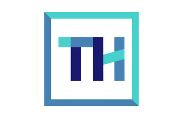 Obraz premium TH Square Ribbon Letter Logo 