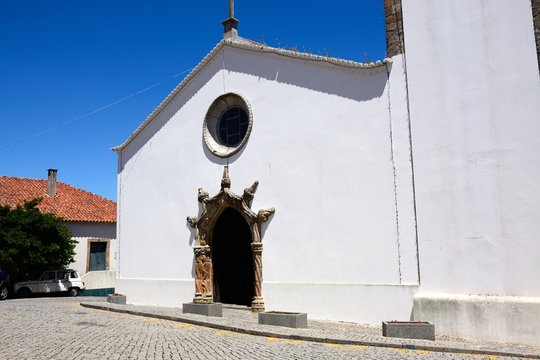 View of the Mother Church in the town, Monchique, Algarve, Portugal.