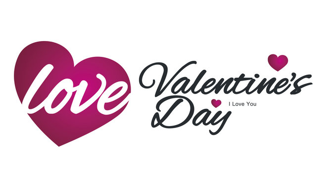 Love Valentine Day with hearts logo banner