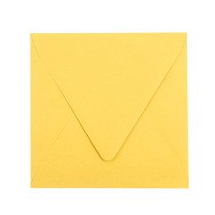 Sqaure shaped paper envelope isolated