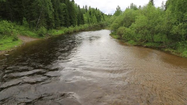 The river Uls. The Northern Urals. Russia