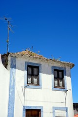 Traditional Portuguese building in the old town, Monchique, Algarve, Portugal.