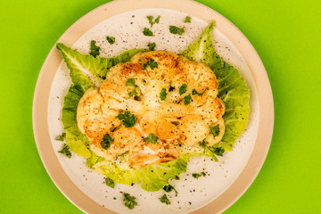 Cooked Cauliflower Vegetarian or Vegan Steak