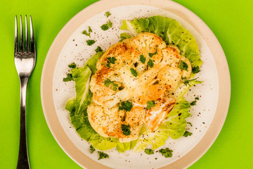 Cooked Cauliflower Vegetarian or Vegan Steak