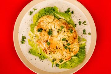 Cooked Cauliflower Vegetarian or Vegan Steak