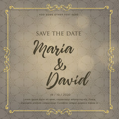 wedding invitation card design with decorative elements